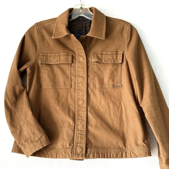 PRANA Womens Nikit Walnut Brown Jacket Size S Snap Front Organic Cotton - Picture 1 of 12